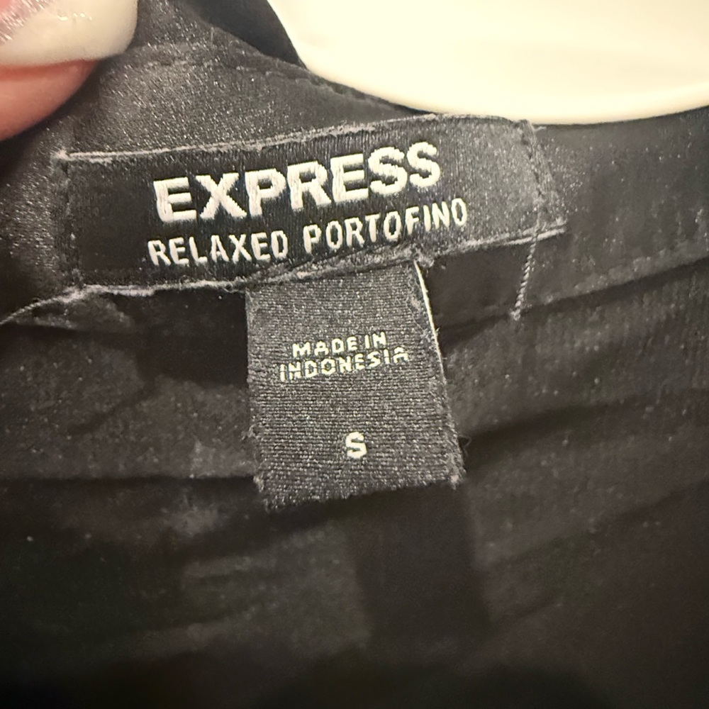 Express Black Relaxed Portofino Shirt S - Picture 2 of 4